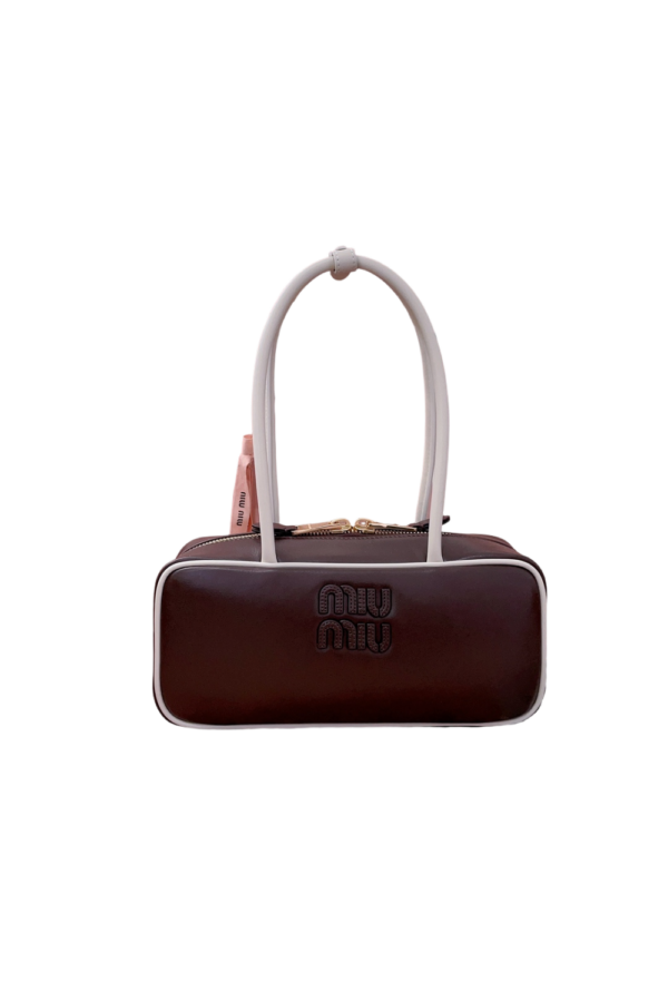 MM Briefcase super soft calfskin handbag 5BB147 brown MIUNIU 28cm/11in bowling