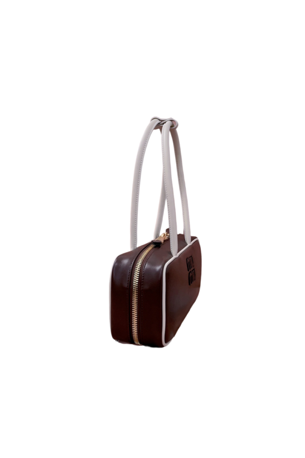 MM Briefcase super soft calfskin handbag 5BB147 brown MIUNIU 28cm/11in bowling