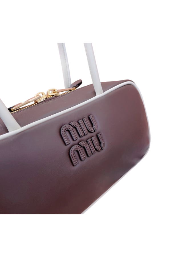 MM Briefcase super soft calfskin handbag 5BB147 brown MIUNIU 28cm/11in bowling