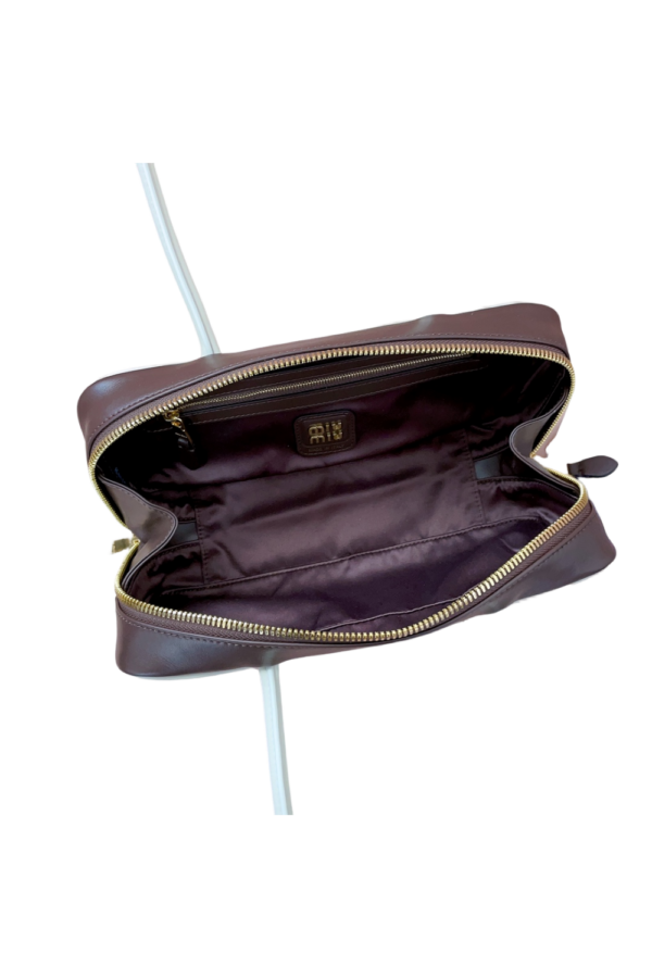 MM Briefcase super soft calfskin handbag 5BB147 brown MIUNIU 28cm/11in bowling