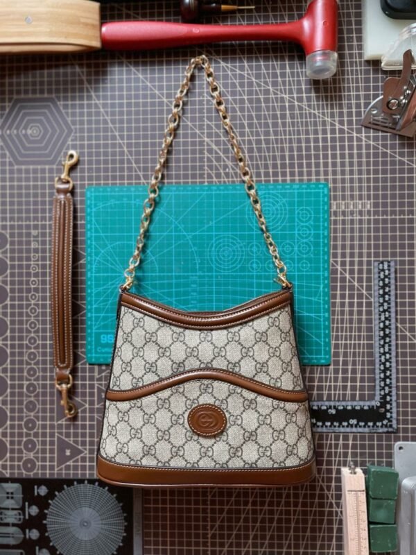 gg Bucket Bag Interlocking Double G Large Shoulder Bag shoulder bag for women lady 24.5cm/9.6in #696011 gg