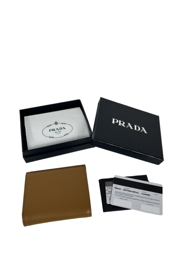 PRA Women's Caramel Cross Pattern Short Clip for women/men lady 10x8.5cm #1MH043 PP Wallet card holder