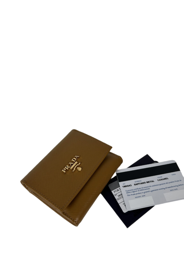 PRA Women's Caramel Cross Pattern Short Clip for women/men lady 10x8.5cm #1MH043 PP Wallet card holder