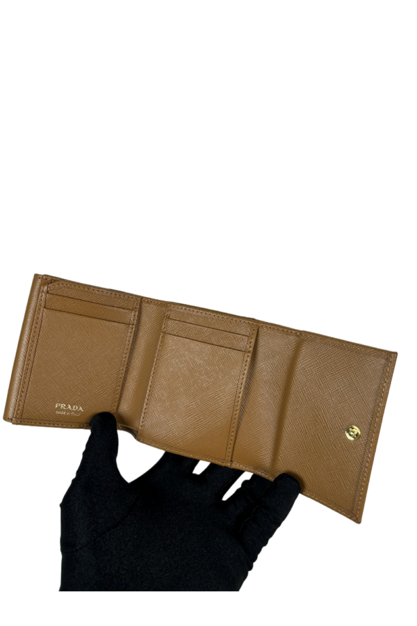 PRA Women's Caramel Cross Pattern Short Clip for women/men lady 10x8.5cm #1MH043 PP Wallet card holder