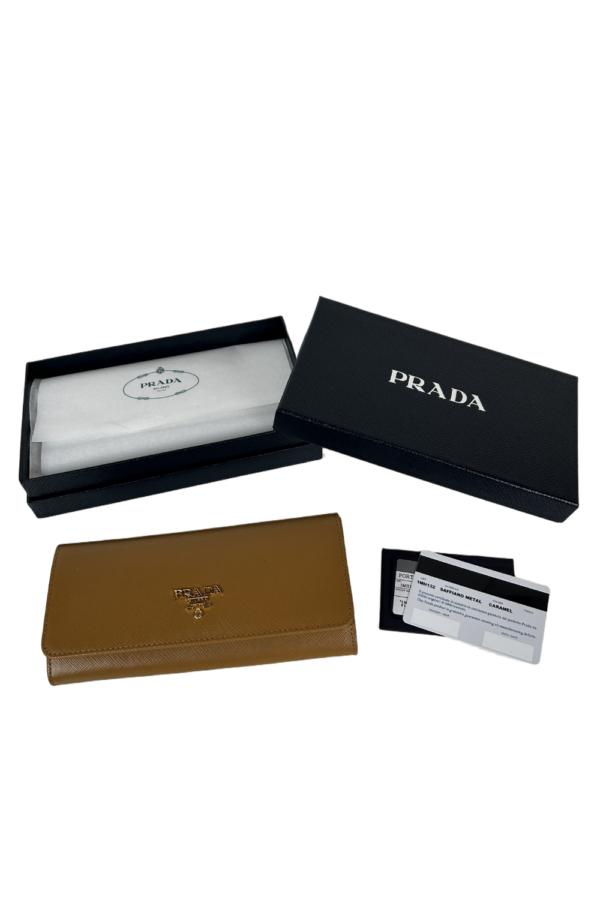PRA Caramel Women's Flap Wallet for women/men lady 18.7x9.5cm #1MH132 PP Wallet card holder