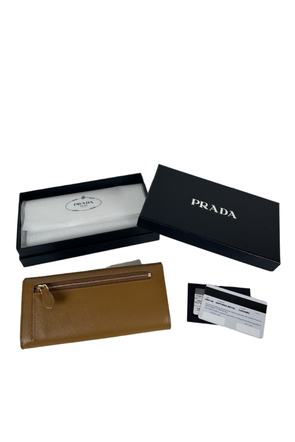 PRA Caramel Women's Flap Wallet for women/men lady 18.7x9.5cm #1MH132 PP Wallet card holder