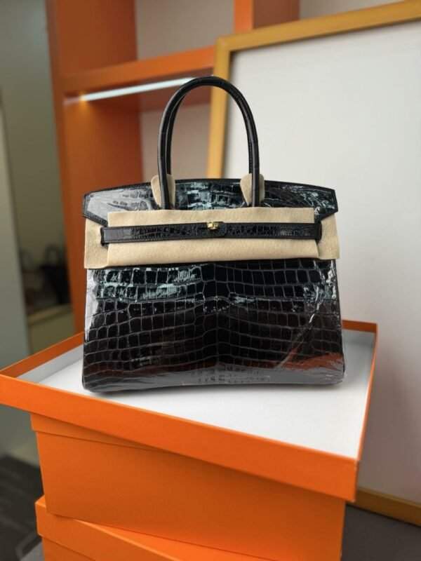 HM Brikin BK 30 Niloticus Crocodile silver/gold buckle Highlights  For Women Handbags HRMS