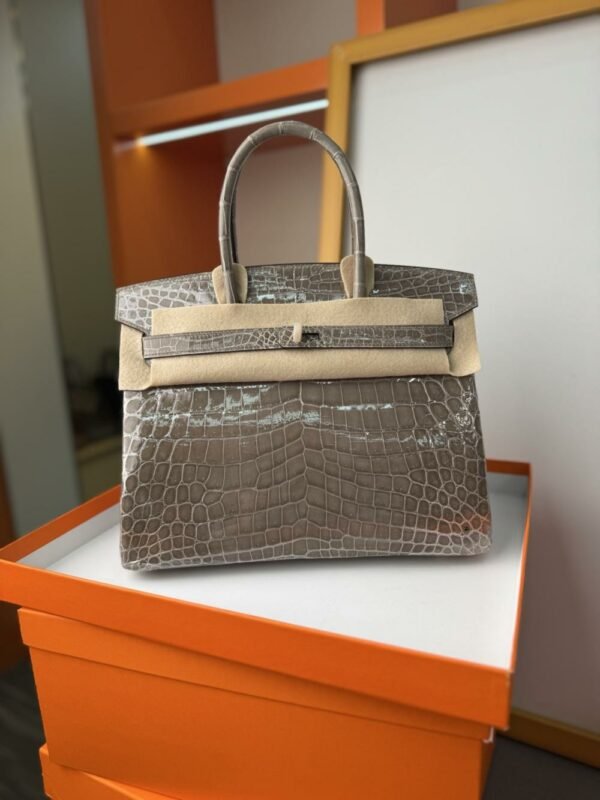 HM Brikin BK 30 Niloticus Crocodile silver/gold buckle Highlights  For Women Handbags HRMS