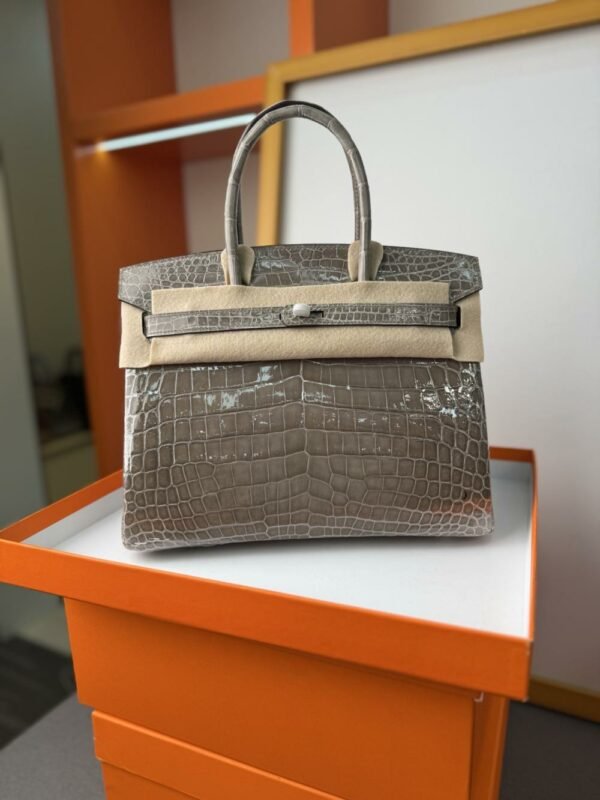 HM Brikin BK 30 Niloticus Crocodile silver/gold buckle Highlights  For Women Handbags HRMS