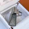 HM mini Kelly pochette 22cm Ostrich Glacier Grey Silver Buckle For Women Handbags HRMS