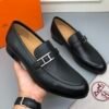 HM men's leather shoes Top quality beef loafers