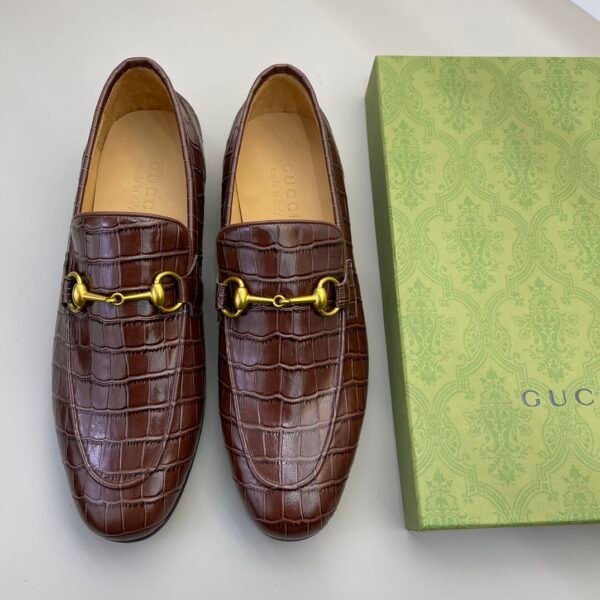 GG shoes men's leather shoes Original outsole cowhide loafers