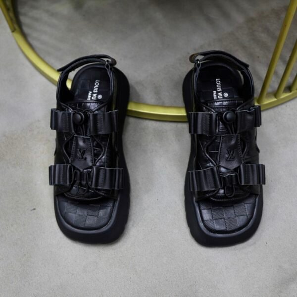 Lv slippers for couples, all-leather slippers