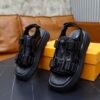 Lv slippers for couples, all-leather slippers