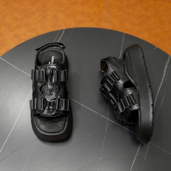 Lv slippers for couples, all-leather slippers