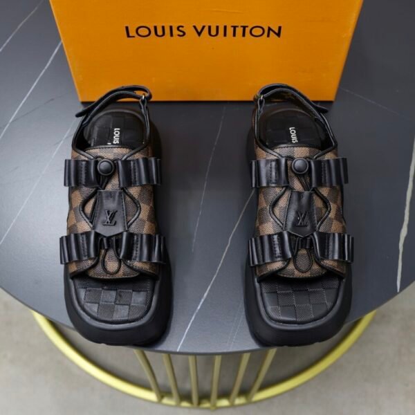 Lv slippers for couples, all-leather slippers