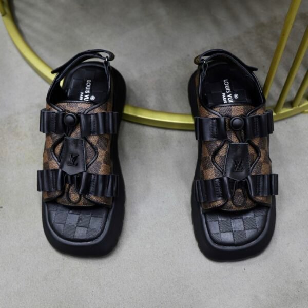 Lv slippers for couples, all-leather slippers