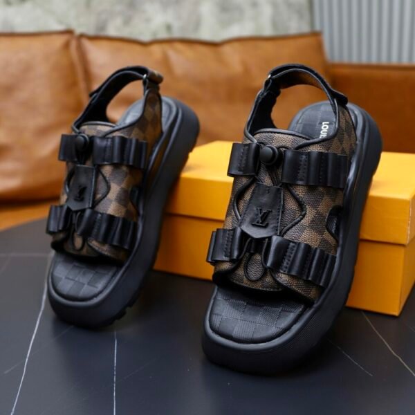 Lv slippers for couples, all-leather slippers