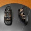 Lv slippers for couples, all-leather slippers