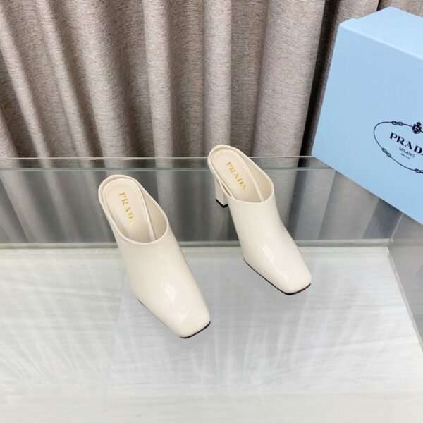 PRD 25ss thick heel square toe half slippers back high heel sandals