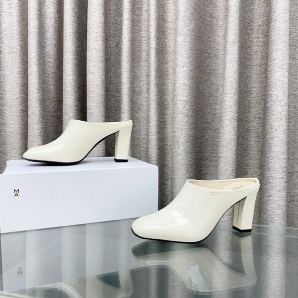 PRD 25ss thick heel square toe half slippers back high heel sandals