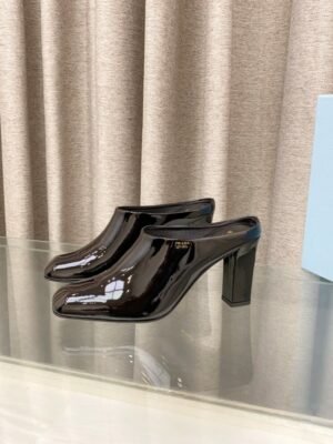 PRD 25ss thick heel square toe half slippers back high heel sandals