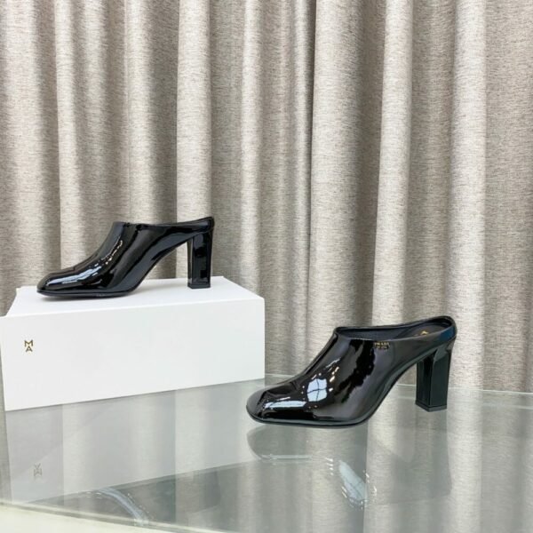 PRD 25ss thick heel square toe half slippers back high heel sandals