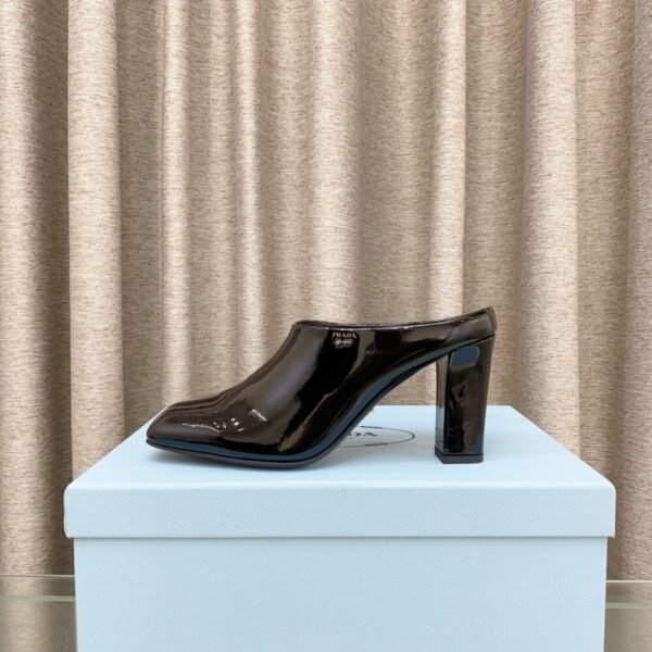 PRD 25ss thick heel square toe half slippers back high heel sandals