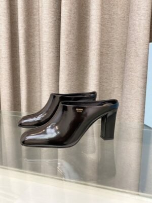 PRD 25ss thick heel square toe half slippers back high heel sandals