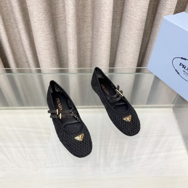 PRD 25ss Mesh Fabric Ballet Flats Fishnet Mary Jane Ballet Flats