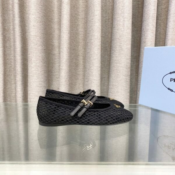 PRD 25ss Mesh Fabric Ballet Flats Fishnet Mary Jane Ballet Flats