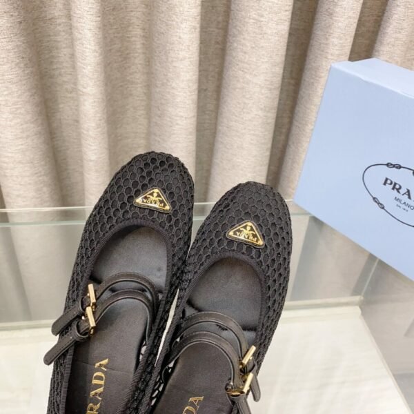 PRD 25ss Mesh Fabric Ballet Flats Fishnet Mary Jane Ballet Flats