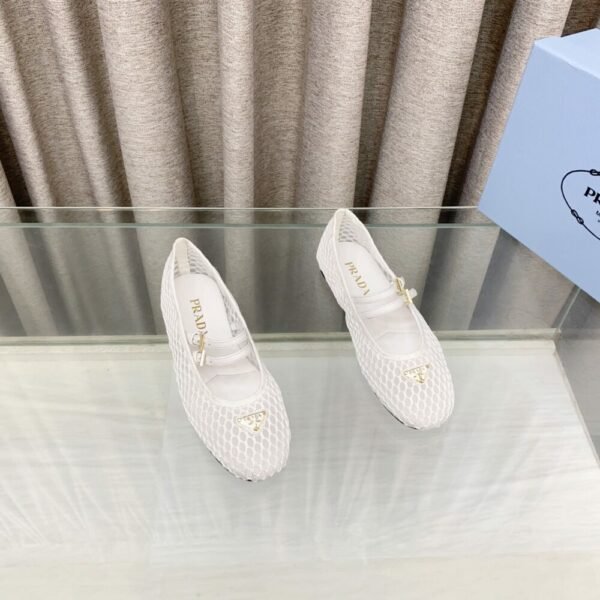 PRD 25ss Mesh Fabric Ballet Flats Fishnet Mary Jane Ballet Flats