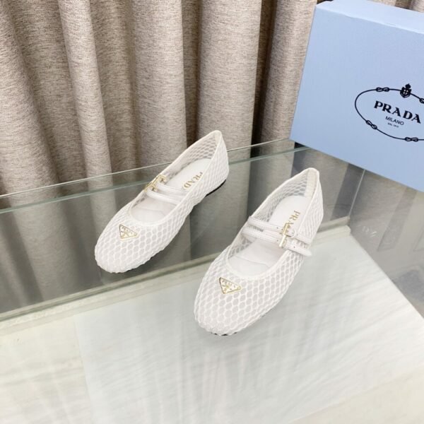 PRD 25ss Mesh Fabric Ballet Flats Fishnet Mary Jane Ballet Flats