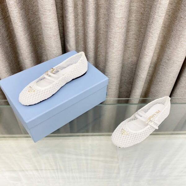 PRD 25ss Mesh Fabric Ballet Flats Fishnet Mary Jane Ballet Flats