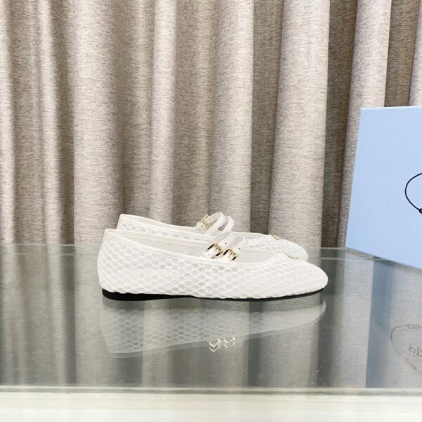 PRD 25ss Mesh Fabric Ballet Flats Fishnet Mary Jane Ballet Flats