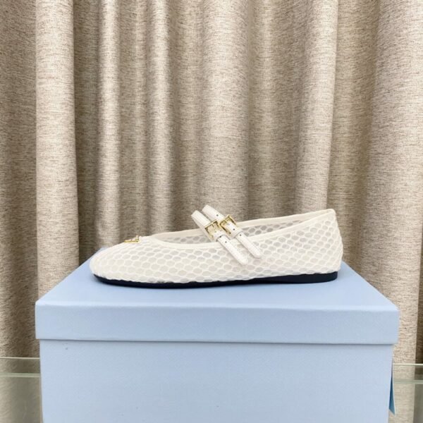 PRD 25ss Mesh Fabric Ballet Flats Fishnet Mary Jane Ballet Flats