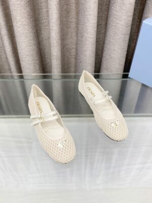 PRD 25ss Mesh Fabric Ballet Flats Fishnet Mary Jane Ballet Flats
