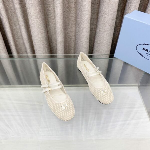PRD 25ss Mesh Fabric Ballet Flats Fishnet Mary Jane Ballet Flats