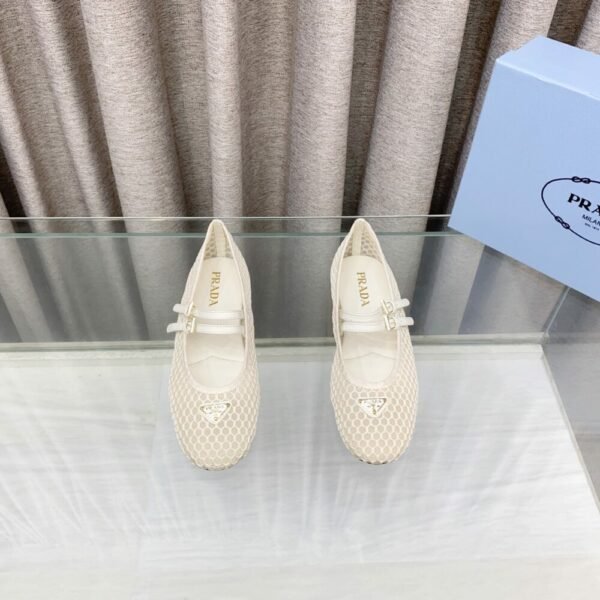 PRD 25ss Mesh Fabric Ballet Flats Fishnet Mary Jane Ballet Flats