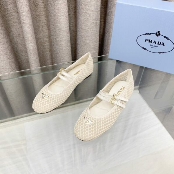 PRD 25ss Mesh Fabric Ballet Flats Fishnet Mary Jane Ballet Flats