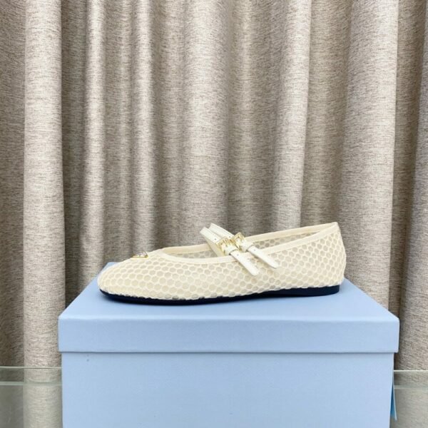 PRD 25ss Mesh Fabric Ballet Flats Fishnet Mary Jane Ballet Flats