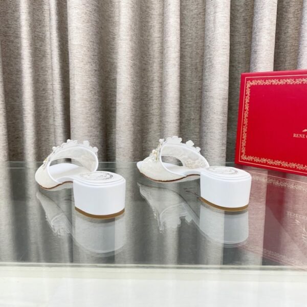 Rene Caovilla Fashionable Versatile Rhinestones Chunky Heel Sandals