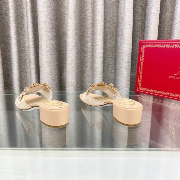 Rene Caovilla Fashionable Versatile Rhinestones Chunky Heel Sandals