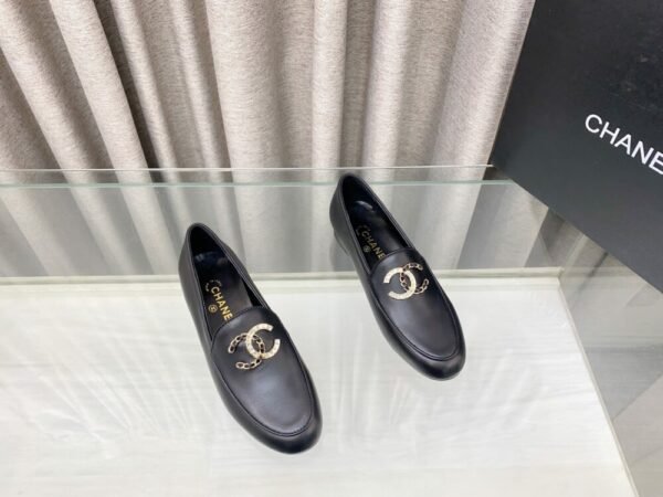 CHL 25Fw rhinestone double C half slippers/loafers