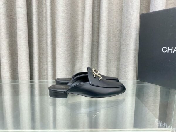 CHL 25Fw rhinestone double C half slippers/loafers