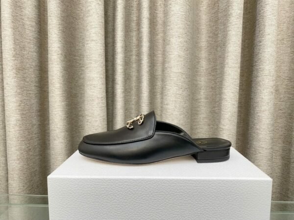 CHL 25Fw rhinestone double C half slippers/loafers