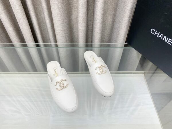 CHL 25Fw rhinestone double C half slippers/loafers