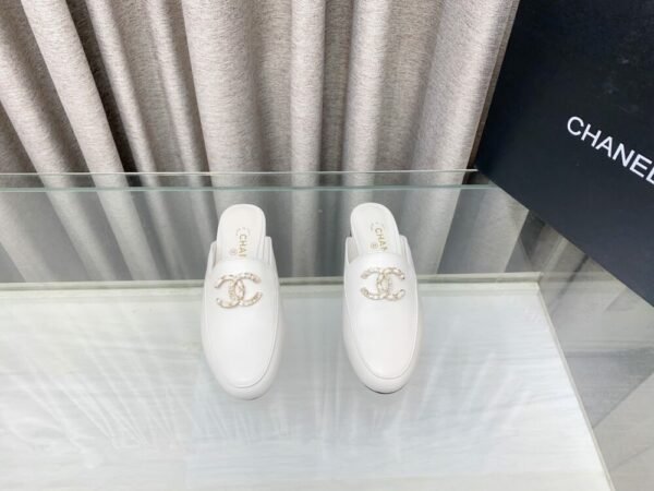 CHL 25Fw rhinestone double C half slippers/loafers