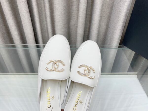 CHL 25Fw rhinestone double C half slippers/loafers